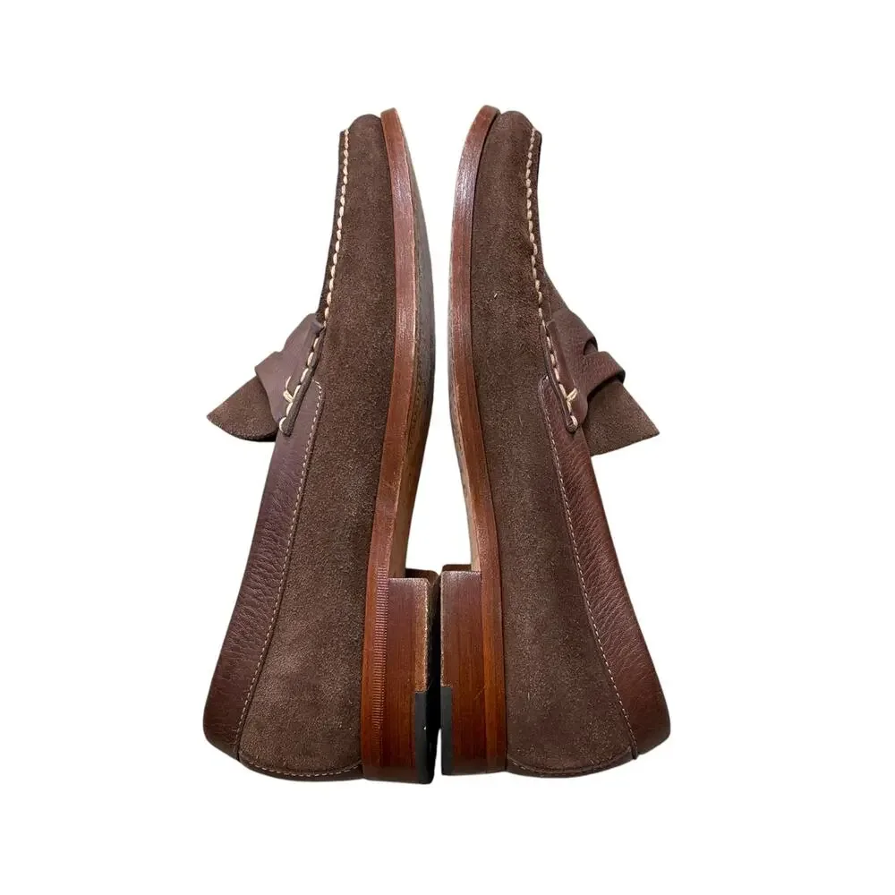 Johnston & Murphy Danbury Skeepskin Suede Penny Loafers Men's Sz 8.5 Brown
